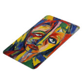Vet expressionistisch portret van emotionele Abstr Magneet (Linkerzijde)