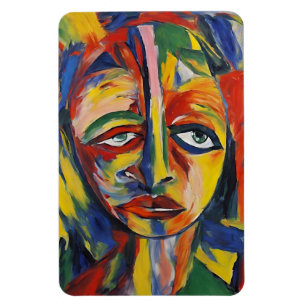 Vet expressionistisch portret van emotionele Abstr Magneet