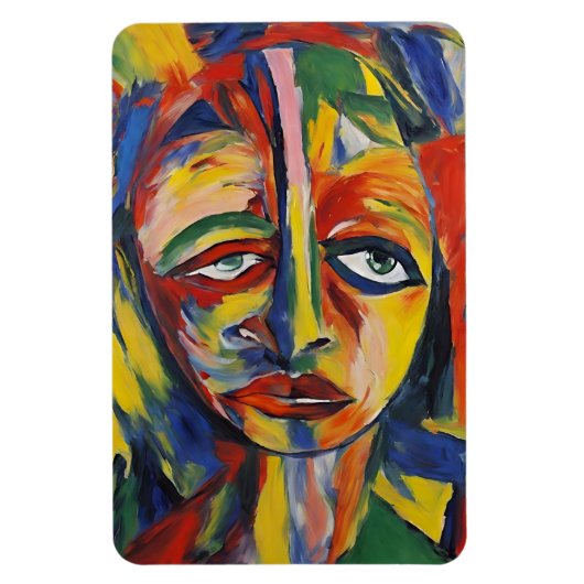 Vet expressionistisch portret van emotionele Abstr Magneet (Verticaal)