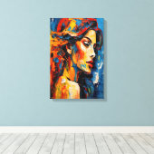 Vet Expressionistisch Vrouw Portret Abstracte Kuns Canvas Afdruk (Insitu (Houten vloer))