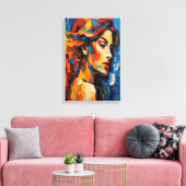 Vet Expressionistisch Vrouw Portret Abstracte Kuns Canvas Afdruk (Insitu (Woonkamer))