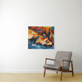 Vet Expressionistisch Vrouw Portret Abstracte Kuns Wandkleed (In Situ (horizontaal))