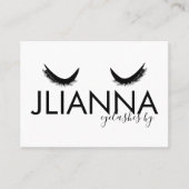Vet Eyelashes Salon Black White Visitekaartje (Voorkant)