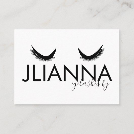 Vet Eyelashes Salon Black White Visitekaartje (Voorkant)