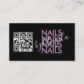 Vet Eyelashes Salon Nails QR code Roze zwart Visitekaartje (Voorkant)