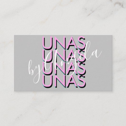 Vet Eyelashes Salon Nails Unas Pink Visitekaartje (Voorkant)