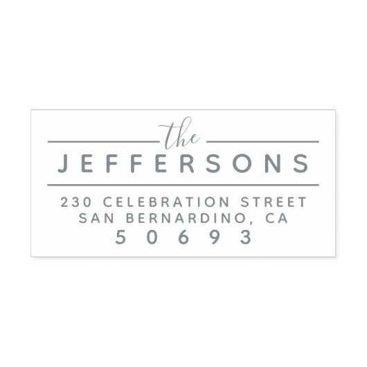 Vet Familienaam Typografie Retouradres Zelfinktende Stempel (Design)