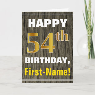Vet, Faux Hood, Faux Gold 54th Birthday + Naam Kaart