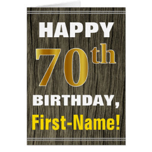 Vet, Faux Hood, Faux Gold 70th Birthday + Naam