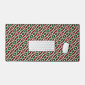 Vet Feestelijk Fun Funky Christmas Stripe Patroon Bureaumat (Keyboard & Muis)