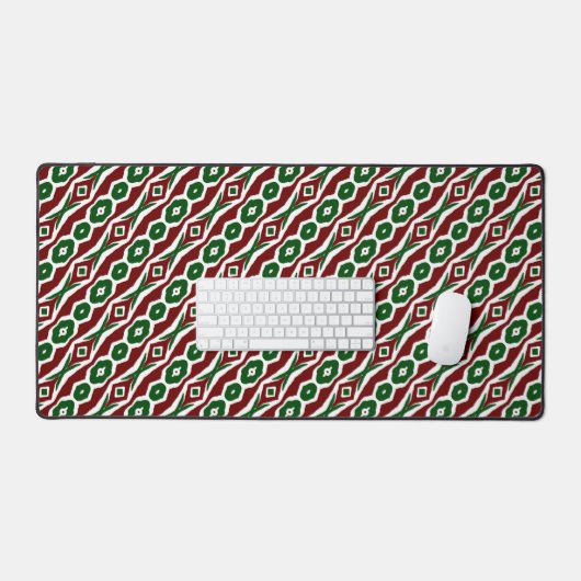 Vet Feestelijk Fun Funky Christmas Stripe Patroon Bureaumat (Keyboard & Muis)