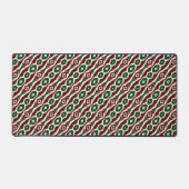 Vet Feestelijk Fun Funky Christmas Stripe Patroon Bureaumat (Voorkant)