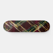 Vet Feestelijk Plaid met Gouden Hoogtepunten Persoonlijk Skateboard (Horizontaal)