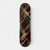 Vet Feestelijk Plaid met Gouden Hoogtepunten Persoonlijk Skateboard (Voorkant)