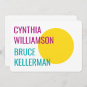 Vet Fel Neon Roze Geel Turquoise Bewaar Datum Kaart (Voorkant / Achterkant)