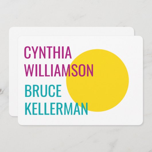 Vet Fel Neon Roze Geel Turquoise Bewaar Datum Kaart (Voorkant / Achterkant)