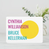 Vet Fel Neon Roze Geel Turquoise Bewaar Datum Kaart (Staand voorkant)