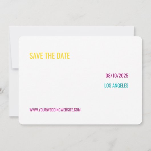 Vet Fel Neon Roze Geel Turquoise Bewaar Datum Kaart (Achterkant)