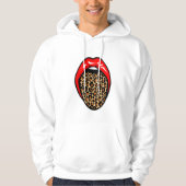 🔥 Vet & Fierce: Leopard Tongue Lips Hoodie 🖤 (Voorkant)