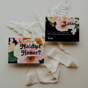 Vet Floral   Black Maid of Honor proposal Kaart