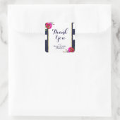 Vet Floral Blue en Gold Elegant Classy Modern Vierkante Sticker (Tas)