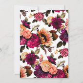 Vet Floral | Dramatische en legante bruiloft Kaart (Achterkant)