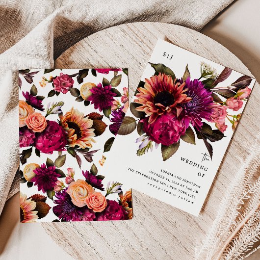 Vet Floral | Dramatische en legante bruiloft Kaart