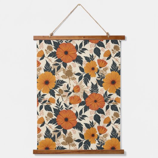 Vet Floral Geometry Tapestry Hangend Wandkleed (Voorkant)