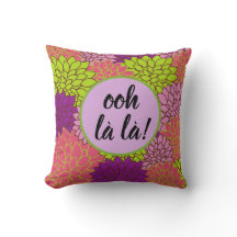 Vet Floral Ooh la!/ Monogram roze groene purpl