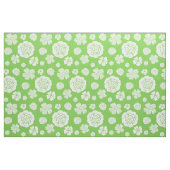 Vet Floral Pattern Lime Green White Stof (Fat Quarter)