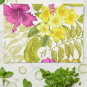 Vet Floral Print met Retro Monogram Theedoek (Gevouwen)