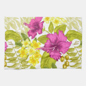 Vet Floral Print met Retro Monogram Theedoek (Horizontaal)