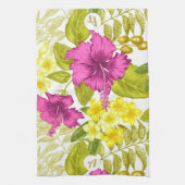 Vet Floral Print met Retro Monogram Theedoek (Verticaal)