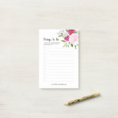 Vet Floral Scripts die zijn aangepast om lijst uit Post-it® Notes (Op bureau)