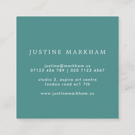 Vet Floral Square Visitekaartje (Achterkant)