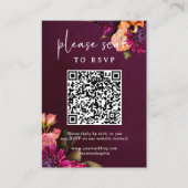 Vet Floral Wedding | RSVP met QR-code Informatiekaartje (Voorkant)