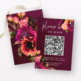 Vet Floral Wedding | RSVP met QR-code Informatiekaartje