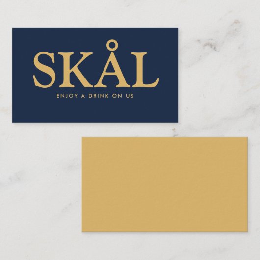 Vet font "Skål" Nordic gratis drankjes ticket Informatiekaartje (Voorkant / Achterkant)