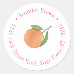 Vet Fuchsia Citroen Oranje Retouradres Ronde Sticker