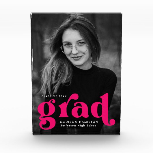 Vet Fuchsia Typografie Afstuderen Fotoblokken (Voorkant)