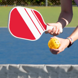 Vet Fun Helder Rood Wit Diagonaal Racing Stripes Pickleball Paddle