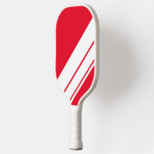 Vet Fun Helder Rood Wit Diagonaal Racing Stripes Pickleball Paddle (Links)