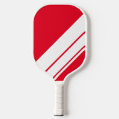 Vet Fun Helder Rood Wit Diagonaal Racing Stripes Pickleball Paddle (Achterkant)