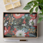 Vet Funky Colorful Floral Dark Modern Tissuepapier (Geschenk)