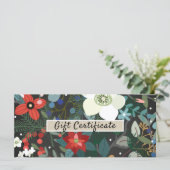 Vet Funky Floral Dark Modern Gift Certificate (Staand voorkant)