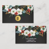 Vet Funky Modern  Floral Dark Chic Visitekaartje (Voorkant / Achterkant)