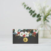 Vet Funky Modern  Floral Dark Chic Visitekaartje (Staand voorkant)