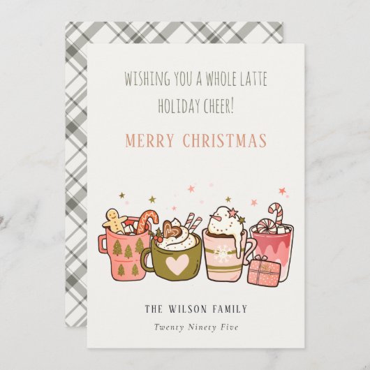 Vet Funny Whole Latte Coffee Cheer Kerstmis Feestdagenkaart (Voorkant / Achterkant)