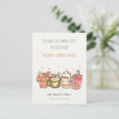 Vet Funny Whole Latte Coffee Cheer Kerstmis Feestdagenkaart (Staand voorkant)