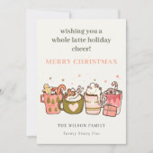 Vet Funny Whole Latte Coffee Cheer Kerstmis Feestdagenkaart (Voorkant)